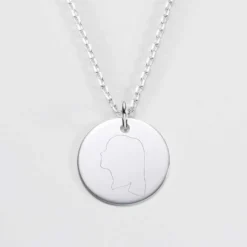 Clearance HappyBulle Pendentif silhouette personnalisé médaille argent 19 mm - 