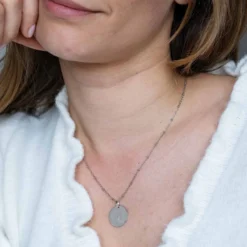 Clearance HappyBulle Pendentif silhouette personnalisé médaille argent 19 mm - 