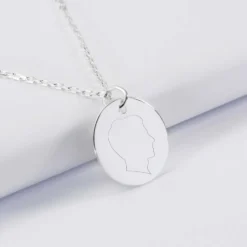 Clearance HappyBulle Pendentif silhouette personnalisé médaille argent 19 mm - 