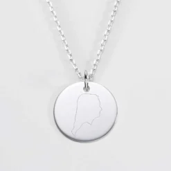 Clearance HappyBulle Pendentif silhouette personnalisé médaille argent 19 mm - 