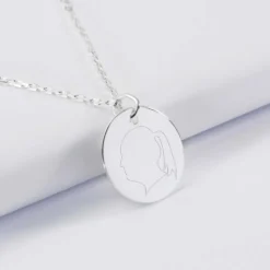 Clearance HappyBulle Pendentif silhouette personnalisé médaille argent 19 mm - 