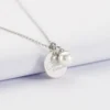 Hot HappyBulle Pendentif Témoin personnalisé médaille gravée argent 15 mm et breloque perle nacre 10 mm