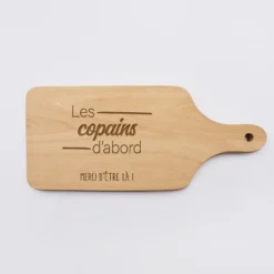 Outlet HappyBulle Planche à découper avec poignée EVG personnalisée bois gravé 12x26 cm