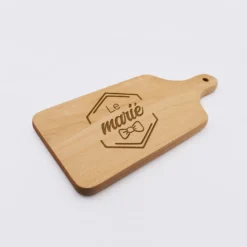 Outlet HappyBulle Planche à découper avec poignée EVG personnalisée bois gravé 12x26 cm