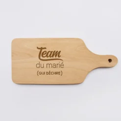 Outlet HappyBulle Planche à découper avec poignée EVG personnalisée bois gravé 12x26 cm