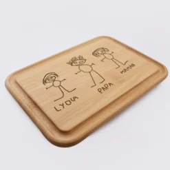 New HappyBulle Planche à découper cuisine personnalisée bois gravé 35x25 cm