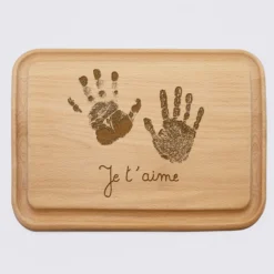 New HappyBulle Planche à découper cuisine personnalisée bois gravé 35x25 cm