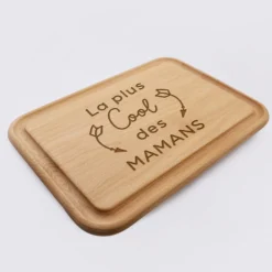 New HappyBulle Planche à découper cuisine personnalisée bois gravé 35x25 cm