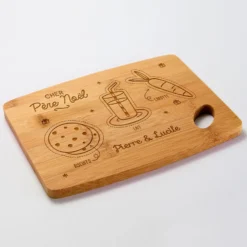 Outlet HappyBulle Planche à découper Noël personnalisée bambou gravé 20x15 cm - édition spéciale "Goûter du Père Noël"