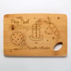 Outlet HappyBulle Planche à découper Noël personnalisée bambou gravé 20x15 cm - édition spéciale 