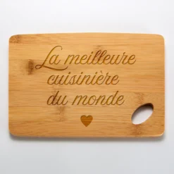 Outlet HappyBulle Planche à découper personnalisée bambou gravé 20x15 cm