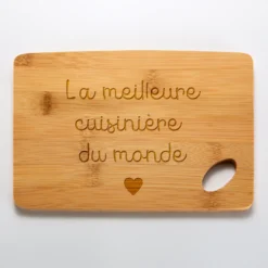 Hot HappyBulle Planche à découper personnalisée bambou gravé 20x15 cm - Nos petits imparfaits