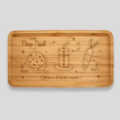 HappyBulle Plateau Noël personnalisé bois gravé 35x20 cm - édition spéciale 