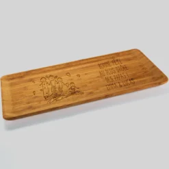 Outlet HappyBulle Plateau personnalisé bois gravé 35x20 cm - Nos petits imparfaits
