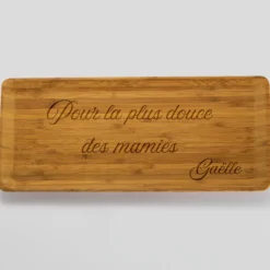 Outlet HappyBulle Plateau personnalisé bois gravé 35x20 cm - Nos petits imparfaits