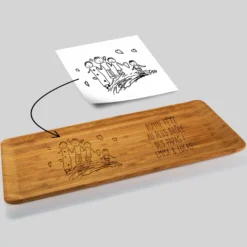 Outlet HappyBulle Plateau personnalisé bois gravé 35x20 cm - Nos petits imparfaits