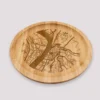 Outlet HappyBulle Plateau rond "Géo map" personnalisé bois gravé 20x20 cm