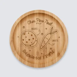 Best HappyBulle Plateau rond Noël personnalisé bois gravé 20x20 cm - édition spéciale