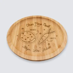 Best HappyBulle Plateau rond Noël personnalisé bois gravé 20x20 cm - édition spéciale