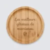 Discount HappyBulle Plateau rond personnalisé bois gravé 20x20 cm