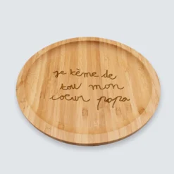 Discount HappyBulle Plateau rond personnalisé bois gravé 20x20 cm