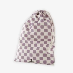 Hot HappyBulle Pochon damier violet coton bio 16x23cm - Avril