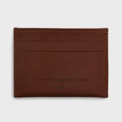 Clearance HappyBulle Porte-carte personnalisé cuir couleur 9,7x7,3cm Fauve