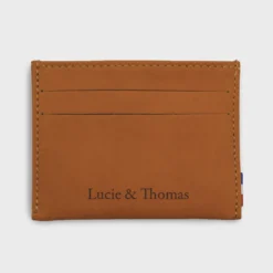 Discount HappyBulle Porte-carte personnalisé cuir couleur 9,7x7,3cm Caramel