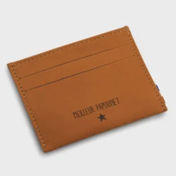 Discount HappyBulle Porte-carte personnalisé cuir couleur 9,7x7,3cm Caramel