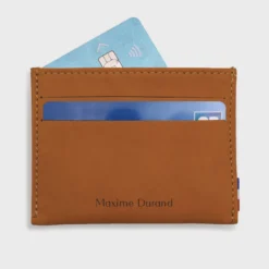 Discount HappyBulle Porte-carte personnalisé cuir couleur 9,7x7,3cm Caramel