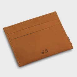 Discount HappyBulle Porte-carte personnalisé cuir couleur 9,7x7,3cm Caramel