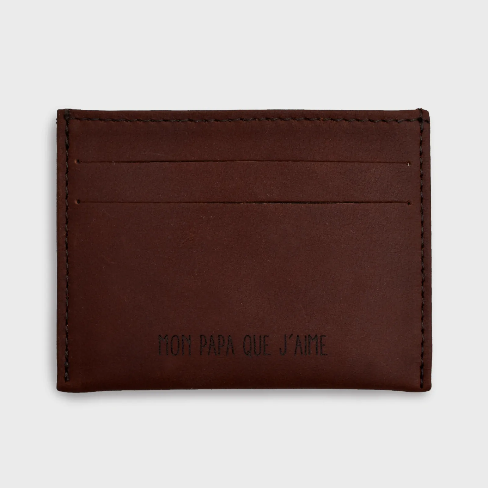 New HappyBulle Porte-carte personnalisé cuir couleur 9,7x7,3cm Cognac