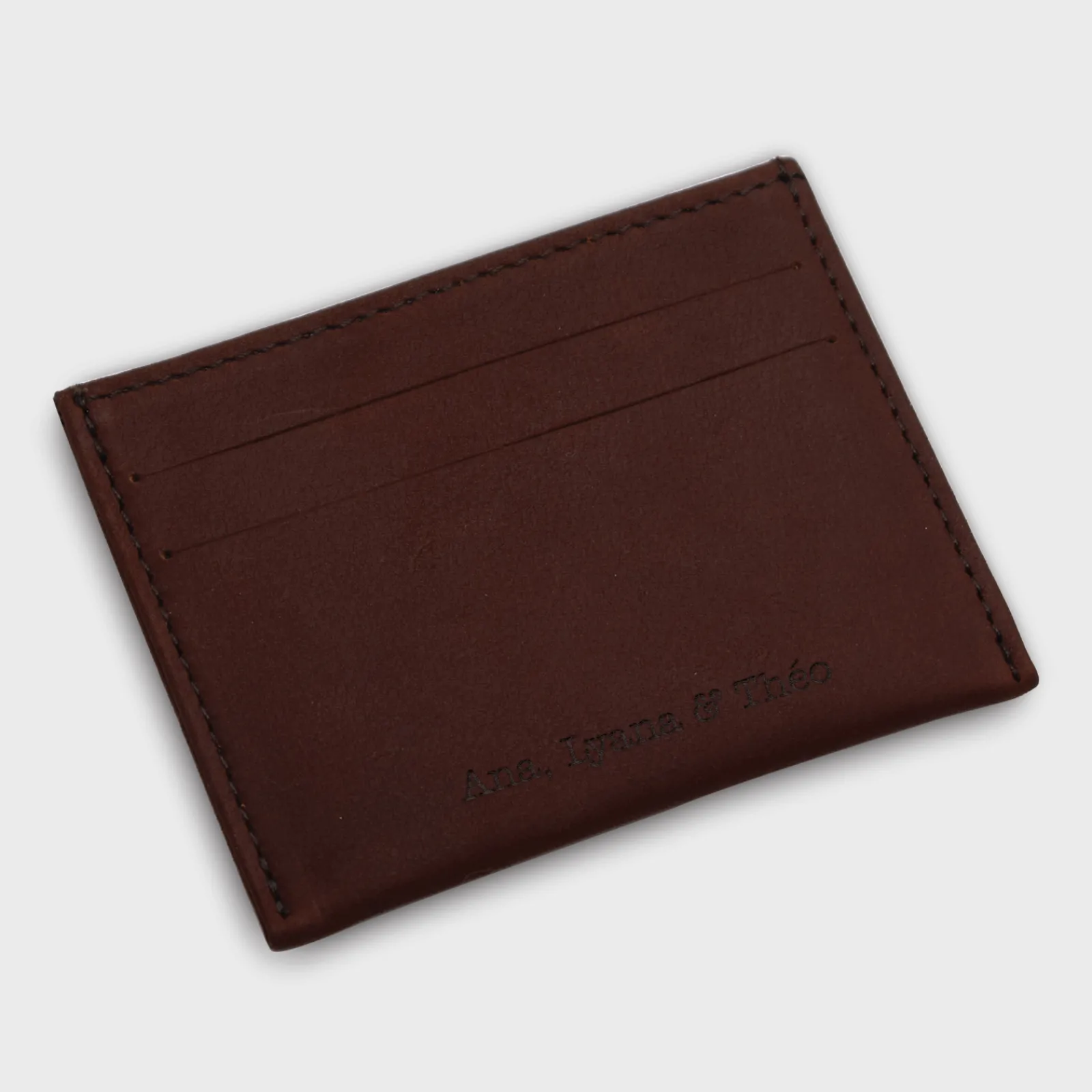 New HappyBulle Porte-carte personnalisé cuir couleur 9,7x7,3cm Cognac