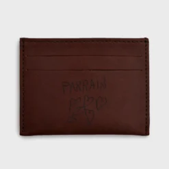 New HappyBulle Porte-carte personnalisé cuir couleur 9,7x7,3cm Cognac