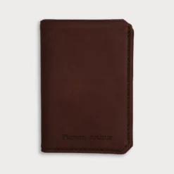 New HappyBulle Porte-carte personnalisé double volets cuir couleur 6,8 x 9,8 cm Cognac