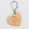 Clearance HappyBulle Porte clé personnalisé gravé bois médaille coeur 50x45 mm