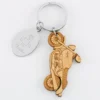 Best HappyBulle Porte clé personnalisé médaille gravée ovale acier et breloque bois moto