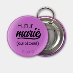 Best HappyBulle Porte clés-décapsuleur personnalisé 56mm Marié