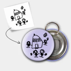 Outlet HappyBulle Porte clés-décapsuleur personnalisé 56mm