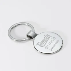 Hot HappyBulle Porte-clés EVG personnalisé gravé acier rond 37 mm