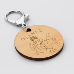 Hot HappyBulle Porte-clés gravé bois médaille ronde 50 mm - Edition spéciale "Grand-mère Exceptionnelle" Mamie