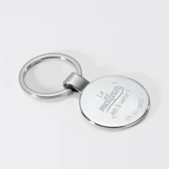 Online HappyBulle Porte-clés Marié personnalisé gravé acier rond 37 mm