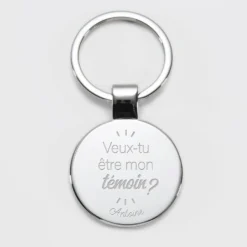 Online HappyBulle Porte-clés Marié personnalisé gravé acier rond 37 mm