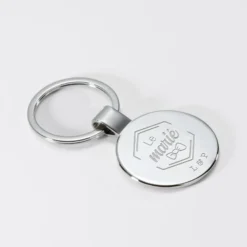 Online HappyBulle Porte-clés Marié personnalisé gravé acier rond 37 mm
