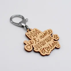 Sale HappyBulle Porte-clés papa gravé bois médaille 50x45 mm - Edition spéciale 