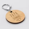 Discount HappyBulle Porte-clés papa gravé bois médaille ronde 50 mm