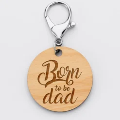 Discount HappyBulle Porte-clés papa gravé bois médaille ronde 50 mm