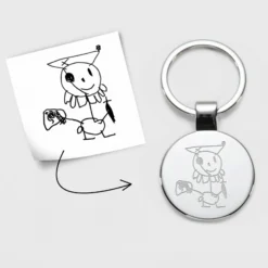 Sale HappyBulle Porte-clés personnalisé gravé acier rond 37 mm Ronde