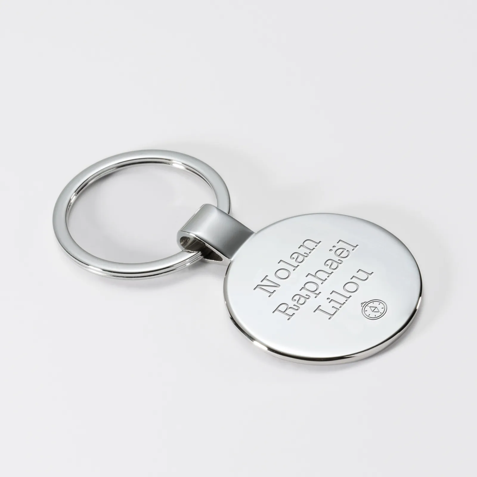 Sale HappyBulle Porte-clés personnalisé gravé acier rond 37 mm Ronde