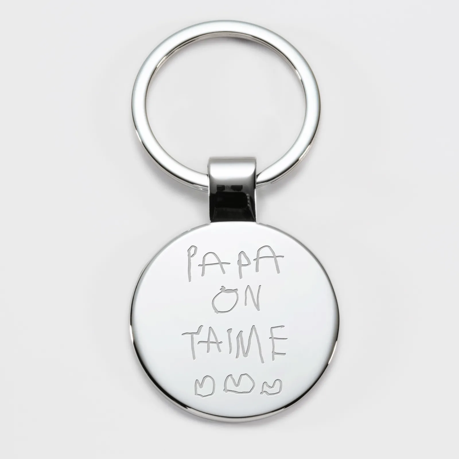 Sale HappyBulle Porte-clés personnalisé gravé acier rond 37 mm Ronde
